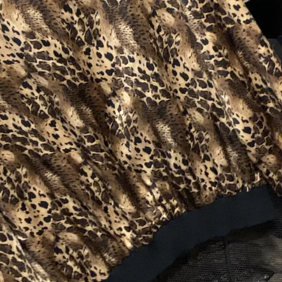 XL 100% Silk cheetah leopard print bomber jacket - Picture 10 of 14